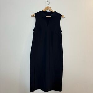 Maria Pinto Notch V-Neck Sheath Dress in navy size small
